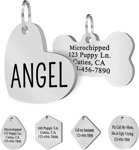 Miniatura 17 de Ultra Joys Etiquetas de identificación personalizadas de perros y gatos para mascotas, etiquetas de identificación personalizadas en la parte
