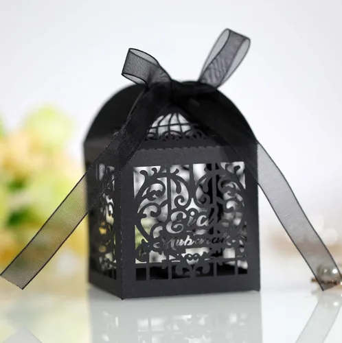 Miniatura 13 de Paquete de 50 cajas de dulces de boda con corazones cortados con láser, cajas de regalo pequeñas para bodas, despedidas de soltera, aniversarios, 01