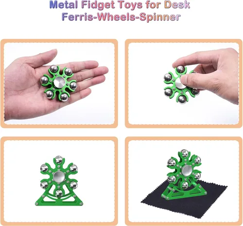 Miniatura 4 de Juguetes de escritorio para carrusel giratorio: Spinner de metal cinético de 4 minutos, gadgets geniales para niños, adolescentes, adultos, juguete