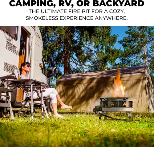 Miniatura 3 de Outland Living - Chimenea de propano portátil de 19 pulgadas, 58,000 BTU de gas sin humo Perfecta para camping, patio, jardín, tailgating