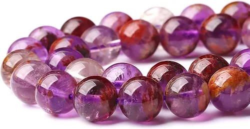 Miniatura 58 de 60 Cuentas de 15⁄64 Pulgadas (6 mm) de Piedra Natural de Citrino Limpio de Grado 3A en Bruto para Hacer Joyería, Pulseras DIY