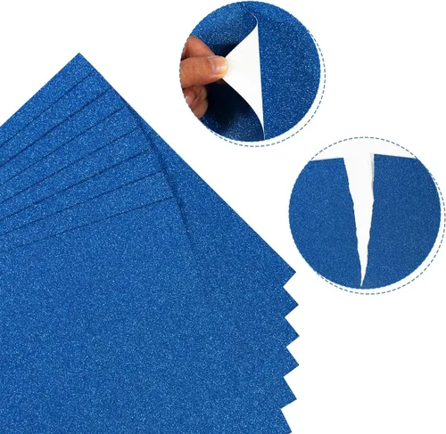 Miniatura 4 de 20 hojas de cartulina de papel grueso con purpurina en blanco para cumpleaños, suministros de fiesta de boda, tarjetas de invitación, 8.5 x 11 Azul