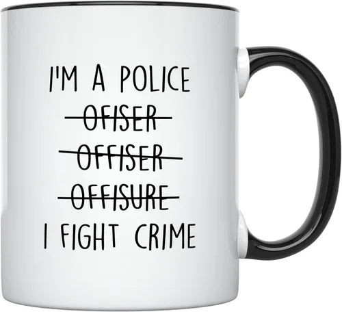 YouNique Designs Tazas de oficial de policía – Regalos para nuevos oficiales de policía para hombres y mujeres, tazas de café portátiles de 11