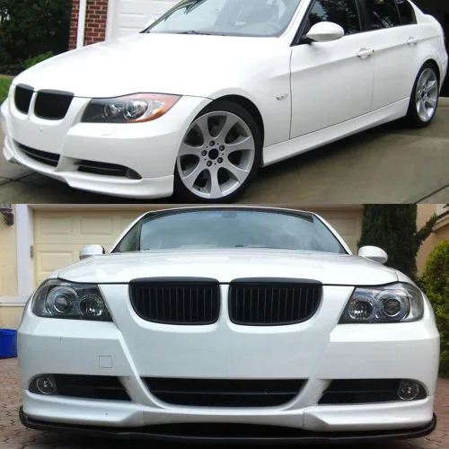 Miniatura 4 de IKON MOTORSPORTS, Parachoques de alerón delantero compatible con BMW 3 Series E90 2005-2008, estilo de fábrica pintado #A34 Metálico Ártico/Metálico