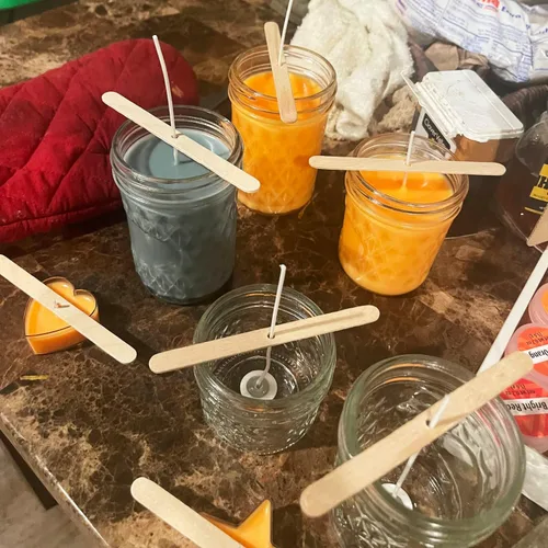 Miniatura 4 de yueton 480 calcomanías redondas de mecha de vela de 0.78 pulgadas, resistentes al calor, calcomanías de doble cara, se adhieren de forma estable
