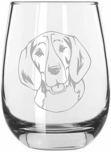 Miniatura 491 de Sakhalin Husky Dog - Copa de vino grabada personalizada de 15.25 onzas sin tallo