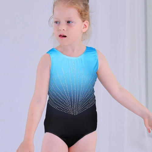 Miniatura 2 de BAOHULU Leotardo de gimnasia para niñas con diamantes brillantes para danza de ballet