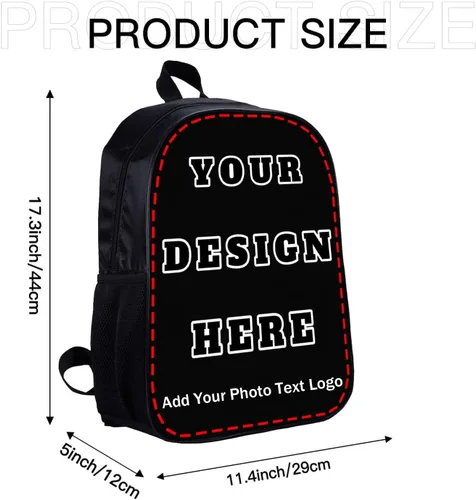 Miniatura 2 de Mochila personalizada para niños y niñas, mochila personalizada con imagen de texto, mochila personalizada para computadora portátil para hombres