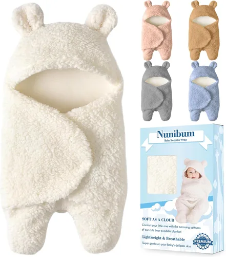 Miniatura 8 de Nunibum Manta Envolvente para Bebé Niños Niñas Lindo Oso de Felpa Manta Receptora Esencial Ultra-Suave Lista de Regalos para Recién Nacidos Azul