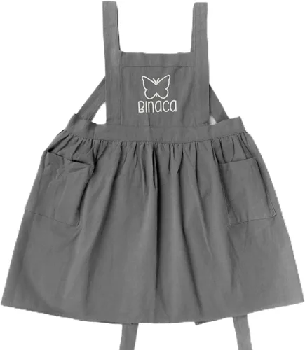 Miniatura 8 de MT WORLD Delantal de lino personalizado para niñas, delantales duraderos para niños pequeños, con espalda cruzada, regalos para cocinar, hornear
