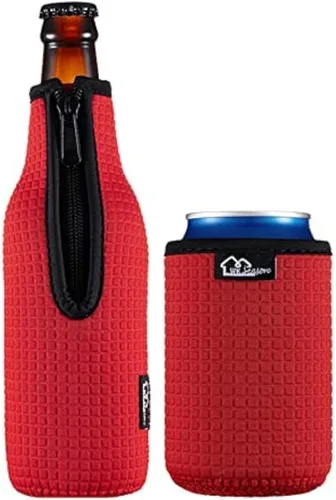 Miniatura 9 de Fundas aislantes para botellas de cerveza 12 oz 330 ml; cubiertas estándar para botellas de cerveza; chaqueta para botellas con cremallera; fundas