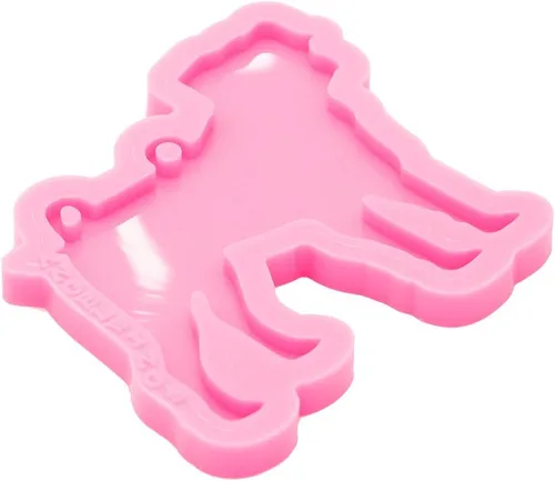 Miniatura 5 de Llavero de perro brillante brillante molde de resina epoxi molde de silicona con agujero de dibujos animados animal resina epoxi artesanía molde