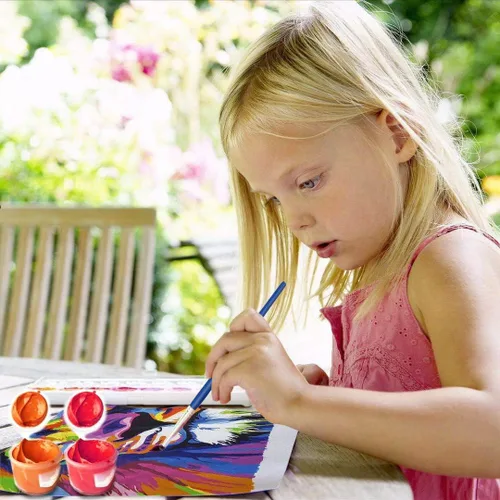 Miniatura 3 de Elftoyer Pintura por números para niños y principiantes, kits de regalo de pintura en lienzo de bricolaje, gatos coloridos y mariposas de 16 x 20