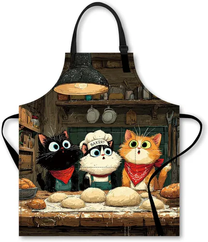 Nuxovilar Bonito delantal de cocina, 26.77 x 30.7 pulgadas, esencial para cocina, hornear, reuniones festivas