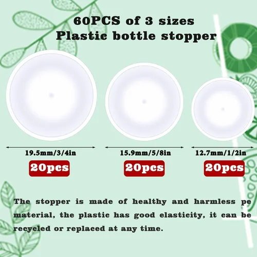 Miniatura 8 de 60 tapones para salero y pimentero de 3/4 pulgadas, 1/2 pulgada, 5/8 pulgadas de plástico, salero de repuesto para salero y pimienta, tapones