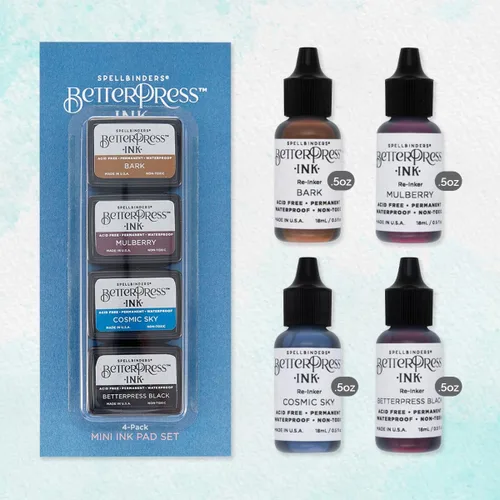 Miniatura 12 de Spellbinders BetterPress - Paquete de bloc de tinta y reinkers (Desert Sunset)