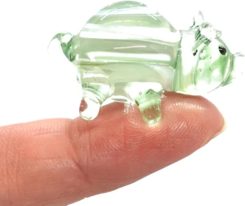 Miniatura 14 de Figurita de Cerdo en Miniatura de Cristal – Figura de Animal de Cristal Soplado Hecha a Mano – Linda Escultura de Cerdo Coleccionable – Decoración