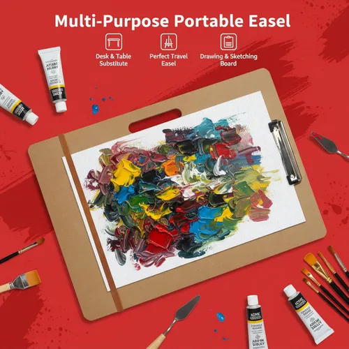 Miniatura 3 de Artlicious Tablero de Dibujo - Tableros de Bocetos de 13 x 17 Pulgadas con Mango para Dibujo Técnico - Portapapeles de Madera Portátil para Clase