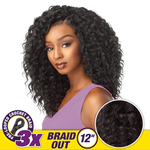 Miniatura 2 de Sensationnel Lulutress - Cabello trenzado de ganchillo – 3 trenzas de 12 pulgadas prefabricadas para bricolaje, todas las rastas sintéticas 2 MARRÓN
