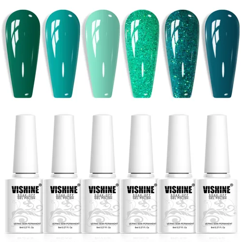 Miniatura 2 de Vishine Juego de esmaltes de uñas de gel, 6 colores, caja de regalo de arte de uñas, kit de esmalte de gel UV LED, 6 unidades, 0.3 fl oz