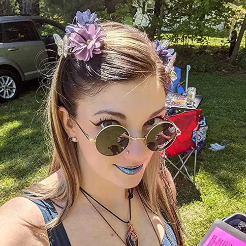 Miniatura 9 de PORADAY Circle Lennon - Gafas de sol redondas polarizadas estilo hippie pequeño círculo