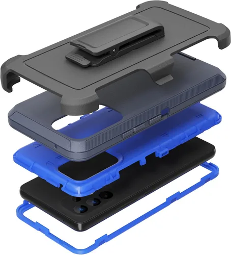 Miniatura 7 de Funda compatible con Samsung Galaxy A53 5G, con clip para cinturón, resistente, a prueba de golpes, protección de cuerpo completo, con función atril