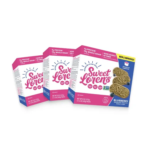 Miniatura 10 de Sweet Loren's Galletas veganas para el desayuno, arándano, 0.18 onzas de proteína, 0.39 onzas de granos integrales, a base de plantas, sin gluten