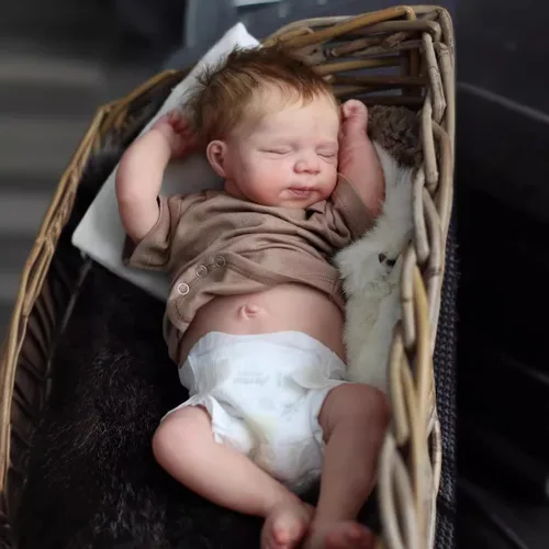 Angelbaby Muñecas de bebé Reborn niño de 19 pulgadas, recién nacida que duerme, de silicona de cuerpo completo, aspecto real, con peso, muñeca