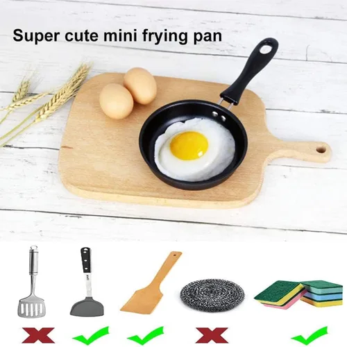 Miniatura 5 de Sartén antiadherente, sartén antiadherente de 4.7/6.3 pulgadas, mini sartenes antiadherentes, ollas y sartenes no tóxicas sin PFAS/PFOA con tapa