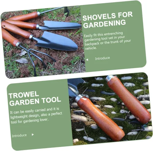 Miniatura 6 de 1Set Garden Tool Durable Handheld Shovels for Digging Troweling Raking for Home Gardening Camping and Outdoor Activities