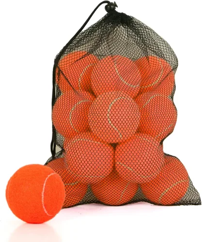 Miniatura 16 de Juego de 12/18 pelotas de tenis para entrenamiento, juego para perros y práctica con bolsa de malla para transporte y entrenamiento