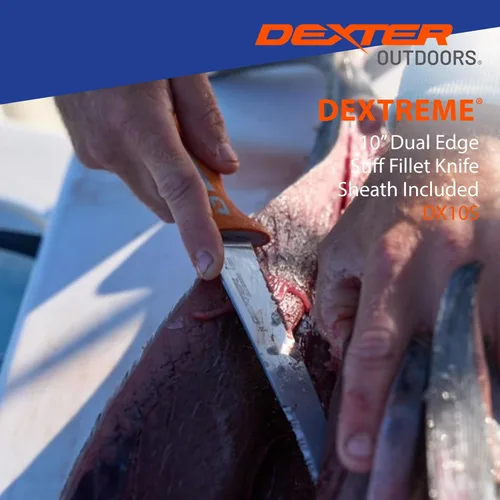 Miniatura 8 de Dexter Outdoors Dextreme Cuchillo de filete rígido de 10 pulgadas de doble filo Incluye funda