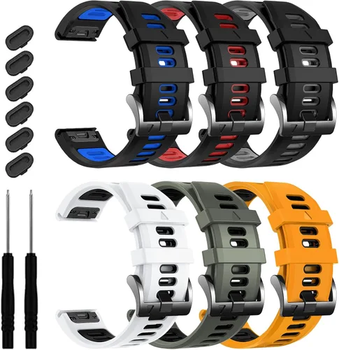 Miniatura 20 de EZMVZKU 26mm Quickfit Watchbands for Fenix 8 AMOLED 51mm/Fenix 7X/7X Pro/6X/6X Pro/5X Plus/3 HR, Sport Silicone Straps Compatible with Garmin Enduro