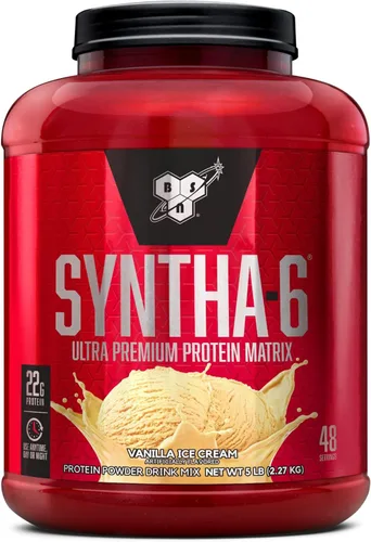 Miniatura 19 de BSN SYNTHA-6 Proteína de suero de leche en polvo con caseína micelar, aislado de proteína de leche, sabor a masa para pastel de chocolate, 48