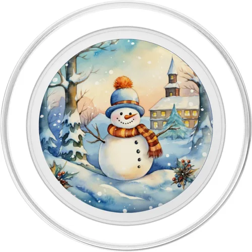 Miniatura 2 de Navidad muñeco de nieve nieve tema copo de nieve teléfono PopSockets MagSafe PopGrip para iPhone