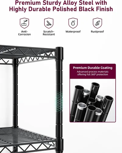 Miniatura 5 de Simple Deluxe - Estantería de almacenamiento resistente de 5 niveles, capacidad de carga de 1250 libras, 29.92" de ancho x 13.98" de profundidad x
