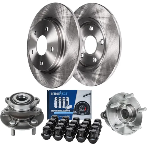 Miniatura 18 de Detroit Axle - Kit de frenos para 15-20 VW Passat, 12.28" delantero y 10.70" trasero rotores de freno de disco pastillas de freno de cerámica