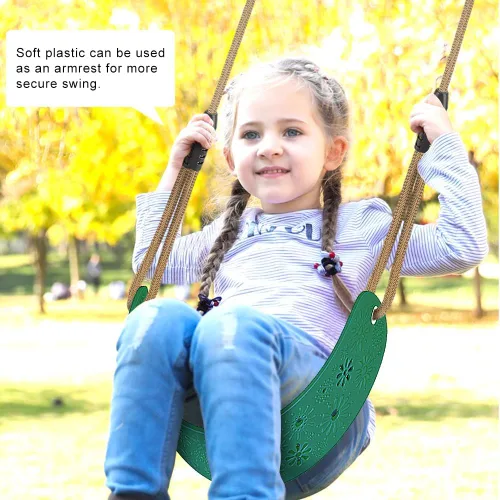 Miniatura 3 de Dolibest Juego de columpios para niños con cuerda ajustable, repuesto para uso en interiores y exteriores, soporte de 500 libras (verde)