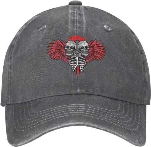 Miniatura 2 de Cowboy Hat Trendy Hats for Man and Women Djustable Four Season Outdoor Baseball Cap of Hell Skull with Angel Deep Heather