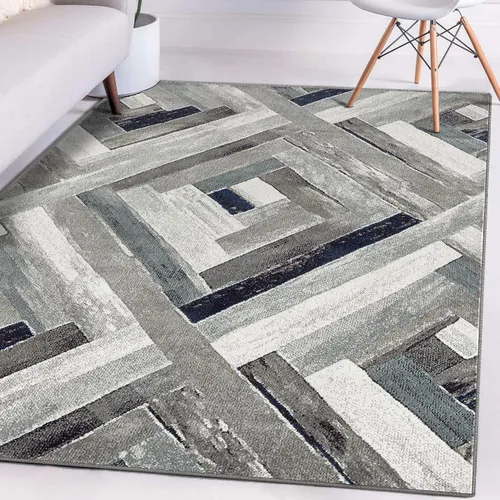 Miniatura 12 de LUXE WEAVERS Alfombra abstracta moderna de madera geométrica azul 2x3