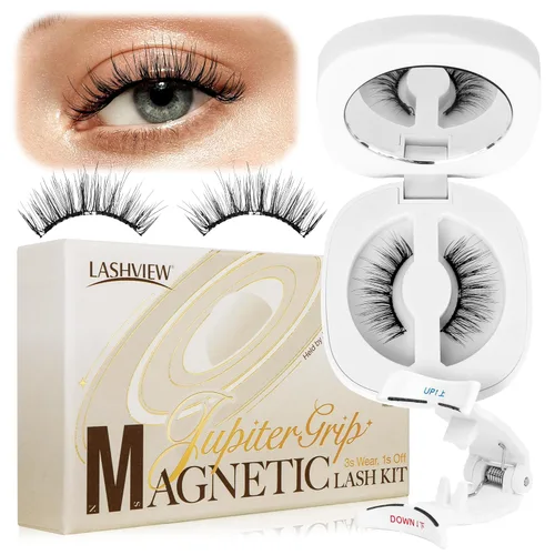 Miniatura 12 de LASHVIEW Kit de pestañas magnéticas suaves, aspecto natural con imanes ultradelgados de 0.17mm, pestañas cómodas sin pegamento con aplicador