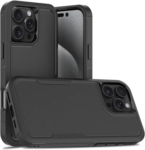 Miniatura 42 de Funda WOGROO para iPhone 8 Plus, iPhone 7 Plus de 5.5 pulgadas, funda protectora para teléfono a prueba de golpes, fuerte y duradera, color negro