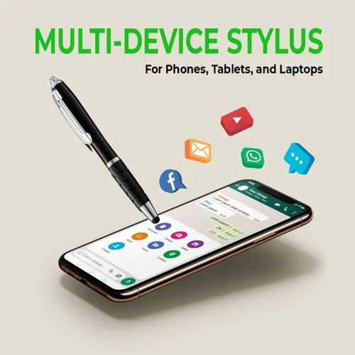 Miniatura 5 de SYPEN Bolígrafo personalizado, bolígrafo 3 en 1, lápiz táctil y bolígrafo linterna, bolígrafo de regalo personalizado para hombres, mujeres