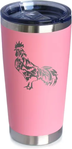 Miniatura 10 de Rooster - Vaso de café aislado con tapa deslizante, taza de viaje de acero inoxidable, regalos de pollo y decoración de granja para mujeres y Negro