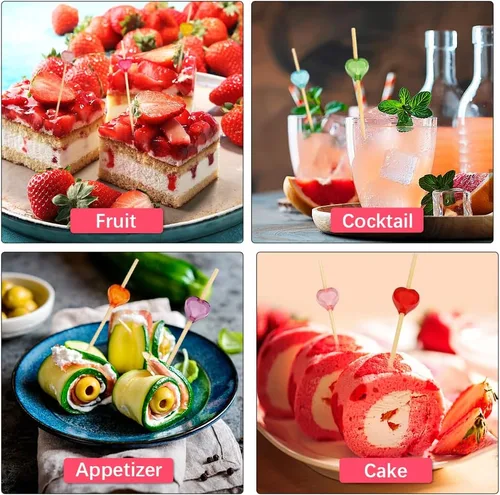 Miniatura 7 de 100 piezas de palillos de cóctel para bebidas, decoraciones de San Valentín, palillos de dientes elegantes para aperitivos, palillos de dientes