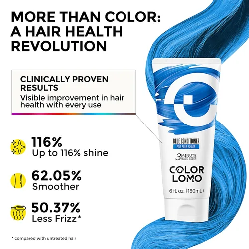 Miniatura 5 de COLORLOMO Tinte Semipermanente para el Cabello - Acondicionador Depositante de Color de 6 oz con Manteca de Karité y Aceite de Almendras - Azul