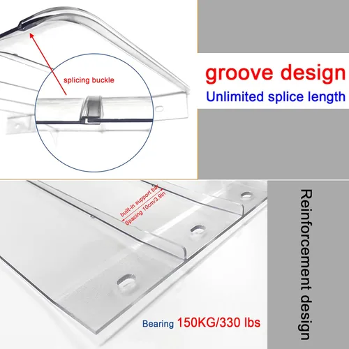 Miniatura 7 de Toldo de porche para exteriores, toldo invisible para puerta delantera, protección UV, cubierta de refugio para la lluvia, toldo para porche, toldo