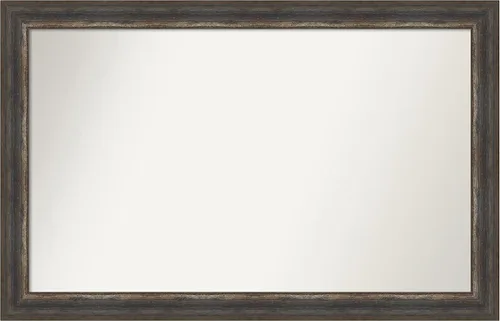 Miniatura 267 de Amanti Art Espejo de baño marrón para sobre el fregadero, 25 x 25 pulgadas, hecho a medida, espejo de tocador cuadrado marrón medio, marco de madera