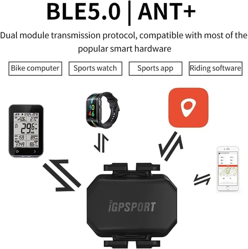 Miniatura 3 de iGPSPORT Sensor de velocidad o sensor de cadencia para iPhone, Android, bicicleta, computadora, SmartWatch, compatible con ANT+ y Bluebooth