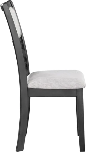 Miniatura 6 de New Classic Furniture Gia - Silla de comedor (juego de cuatro), asiento y respaldo tapizados en tela gris claro, color gris